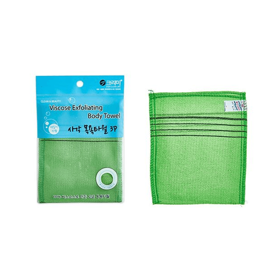 Viscose Exfoliating Body Towel Square 3 Pcs
