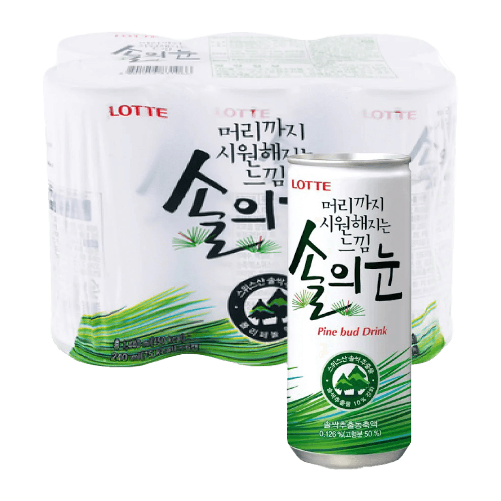 Lotte Pine Bud Drink 8.12 fl.oz(240ml) 6 Cans - hmartus