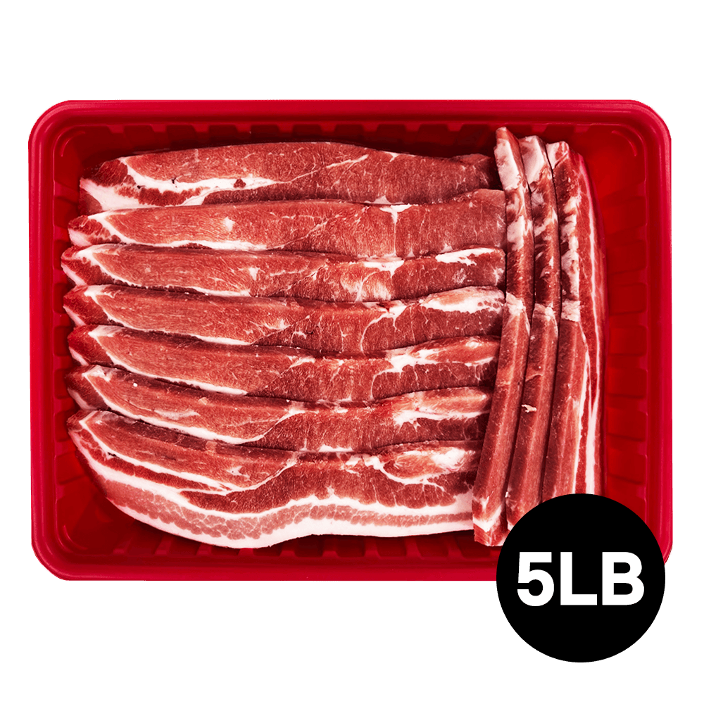 Panceta de cerdo en rodajas para asar