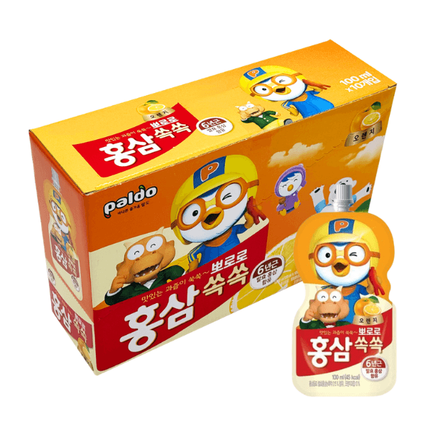 Ginseng Pororo Orange 3.38oz(100ml) 10 Pouches