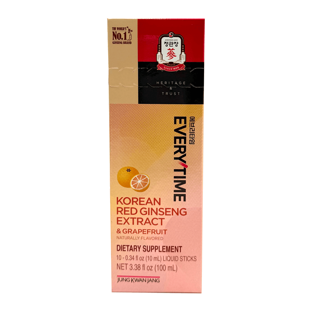 Korean Red Ginseng Extract Everytime Grapefruit 10 CT 0.34 Fl Oz (10ml)