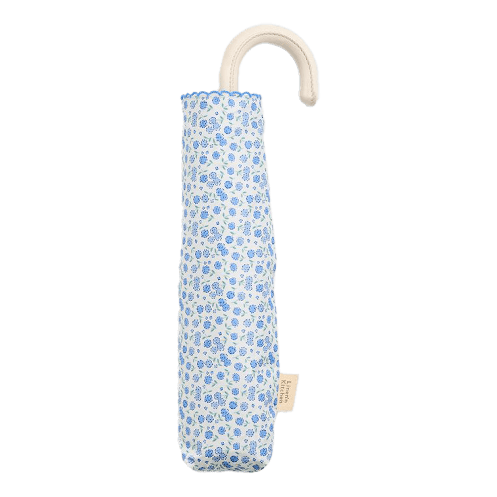 Lightweight Small Umbrella Blue Pompom