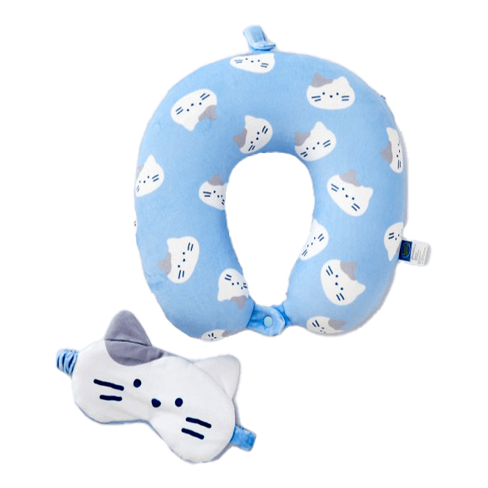 Milkcat Memory Foam Neck Pillow Eye Mask Set