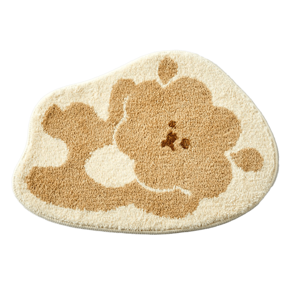 Fluffy Gurumi Shaped Bath Mat Brown
