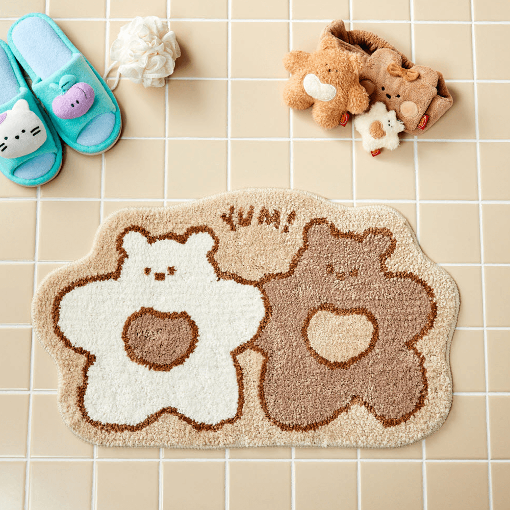 Fluffy Buttergom Shaped Bath Mat Ivory