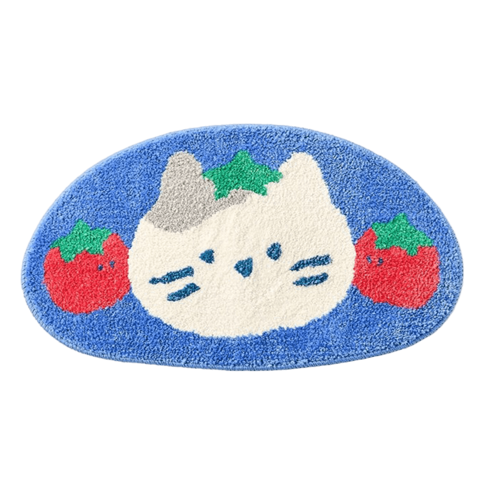Veggie Gang Tomato Milk Cat Shaped Release Mat Blue