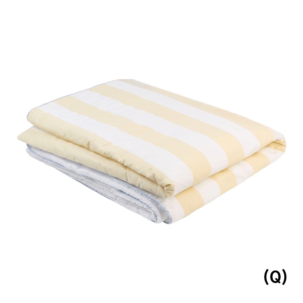 Bold Yellow Stripe Cotton Duralon Cooling Comforter (78 X 90in)