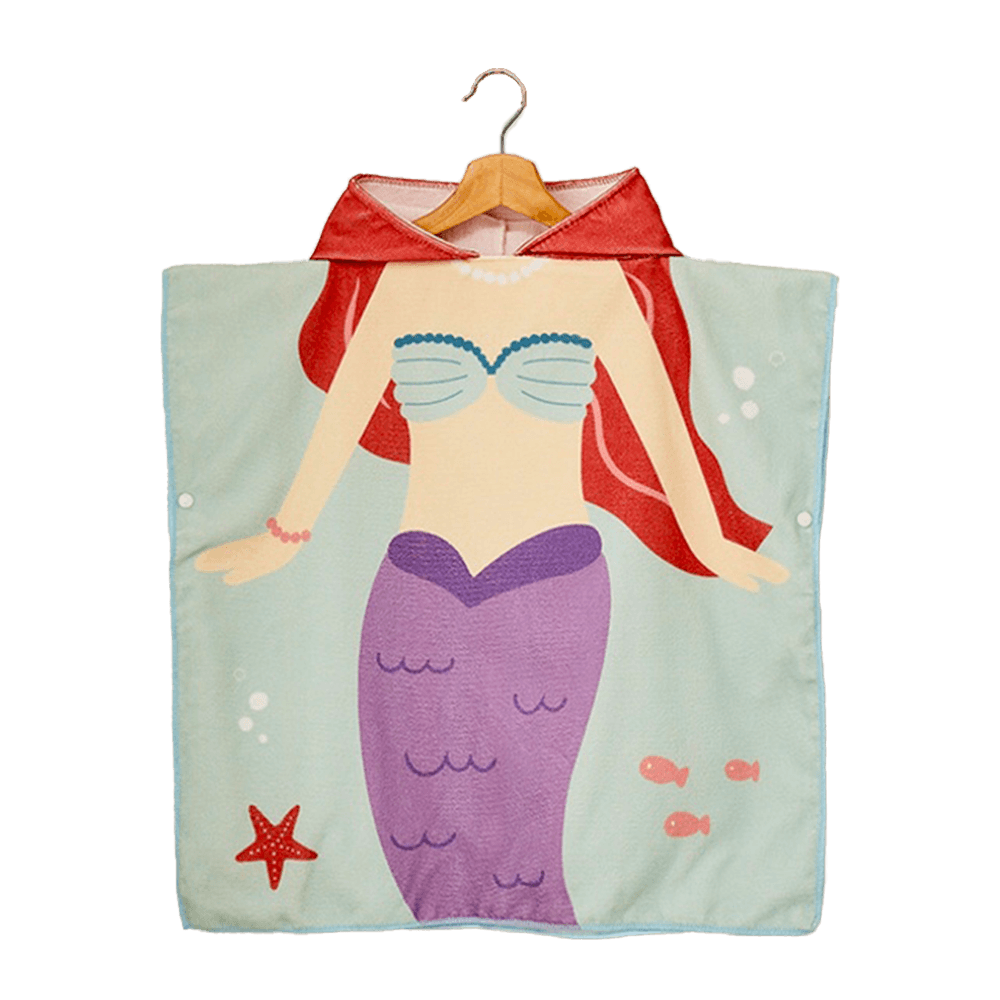 Kids Mermaid Beach Poncho