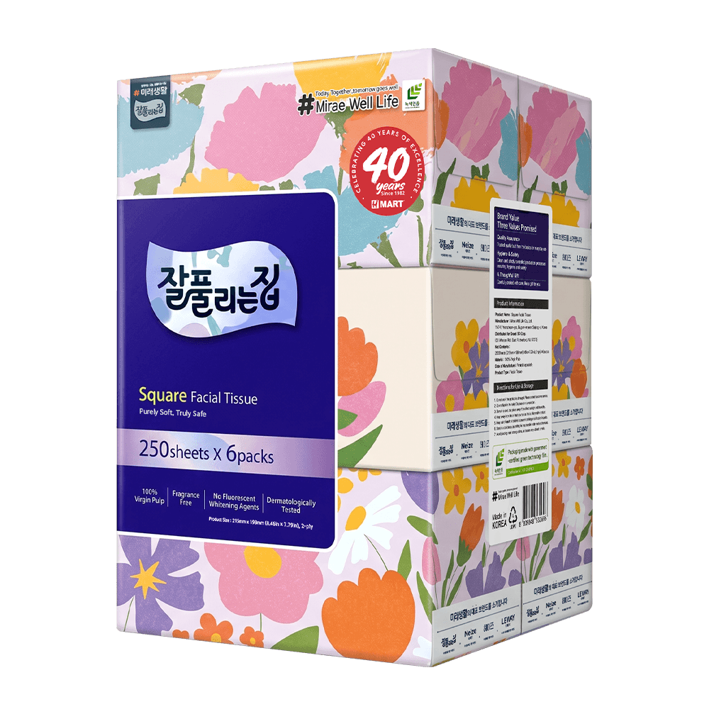 Square Facial Tissue 250Sheets 6P